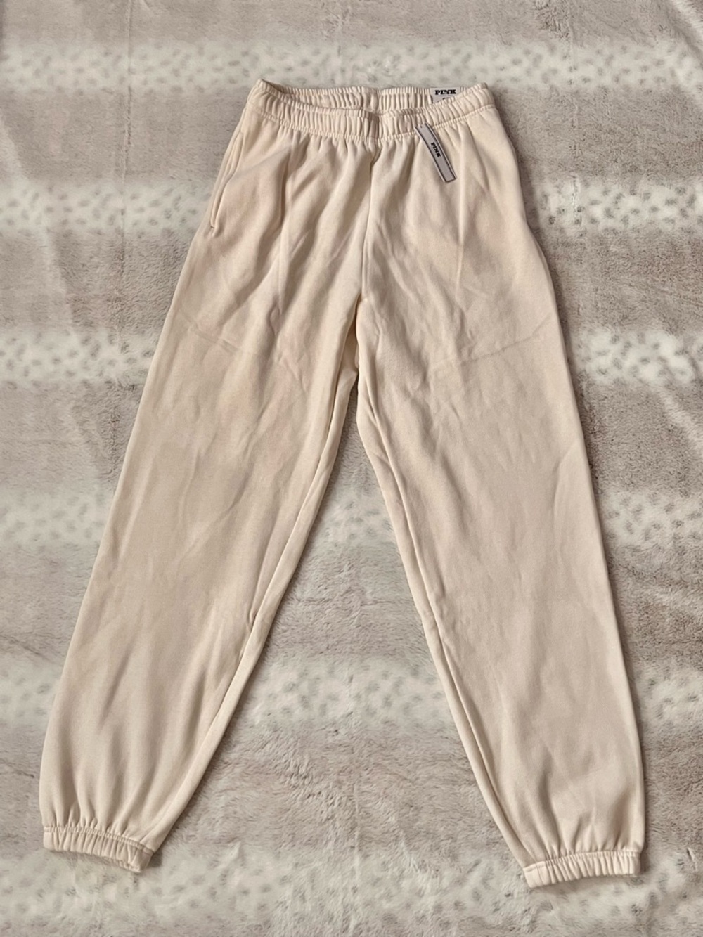 PINK Victoria's Secret Light Cream Jogger Sweatpants